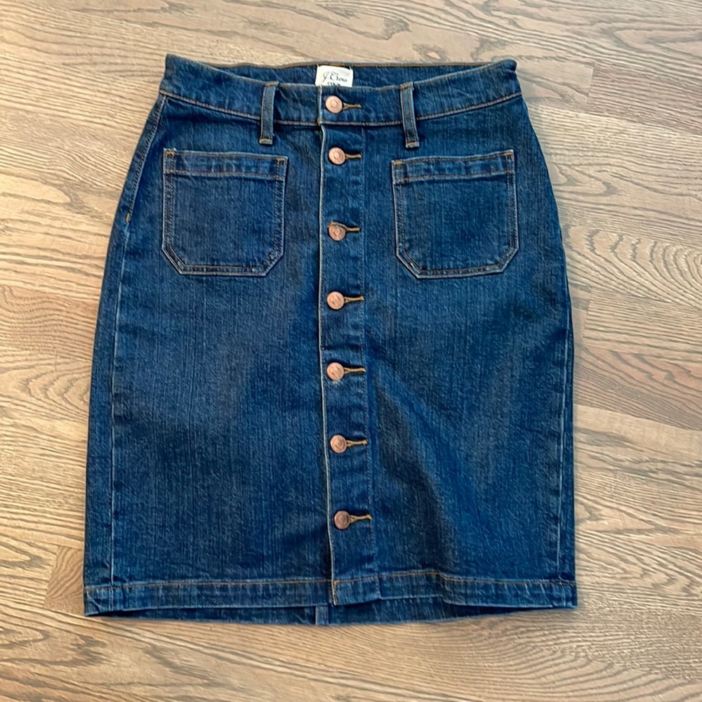 J.Crew dark denim skirt